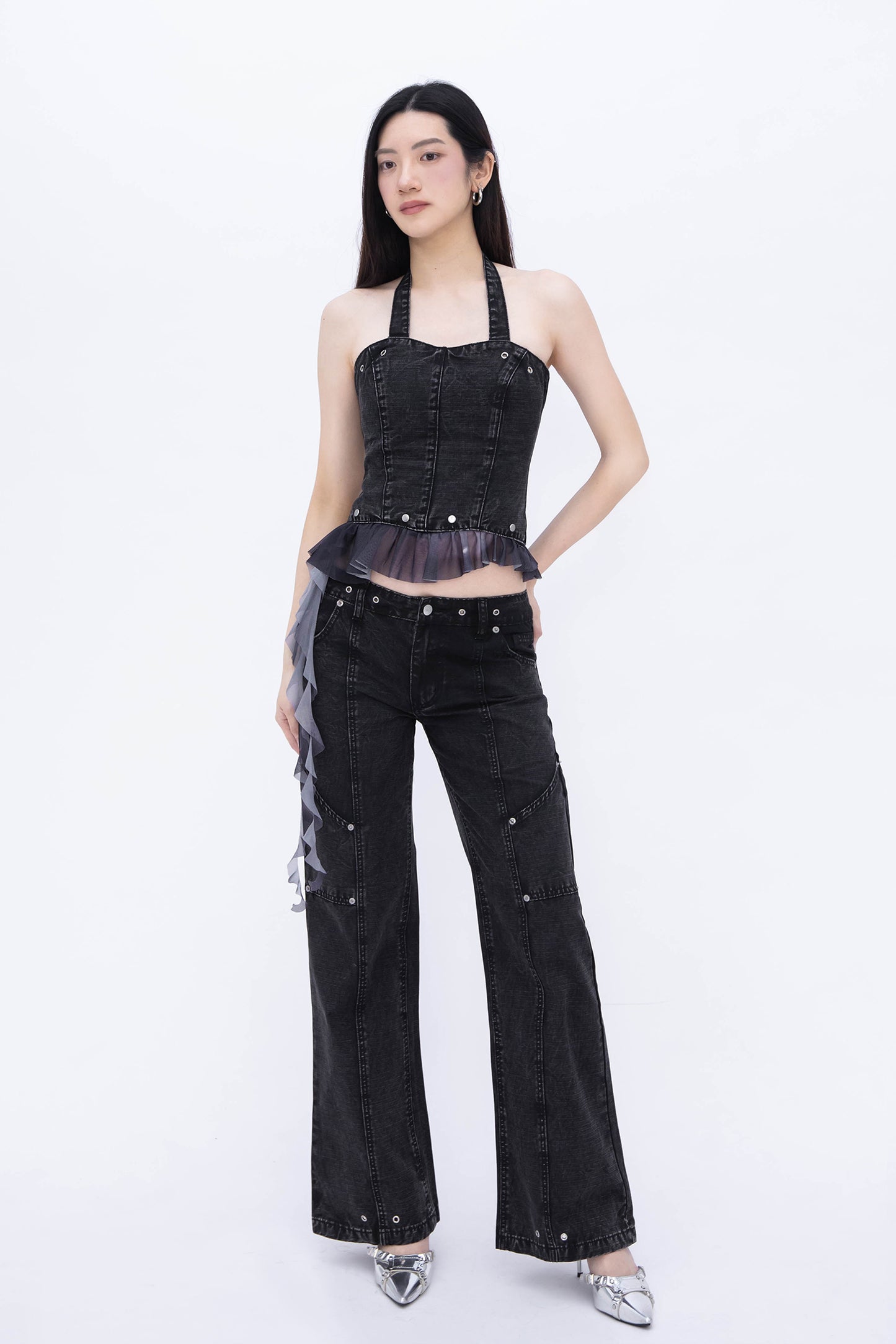 BRADDY RIVET PANTS (BLACK)