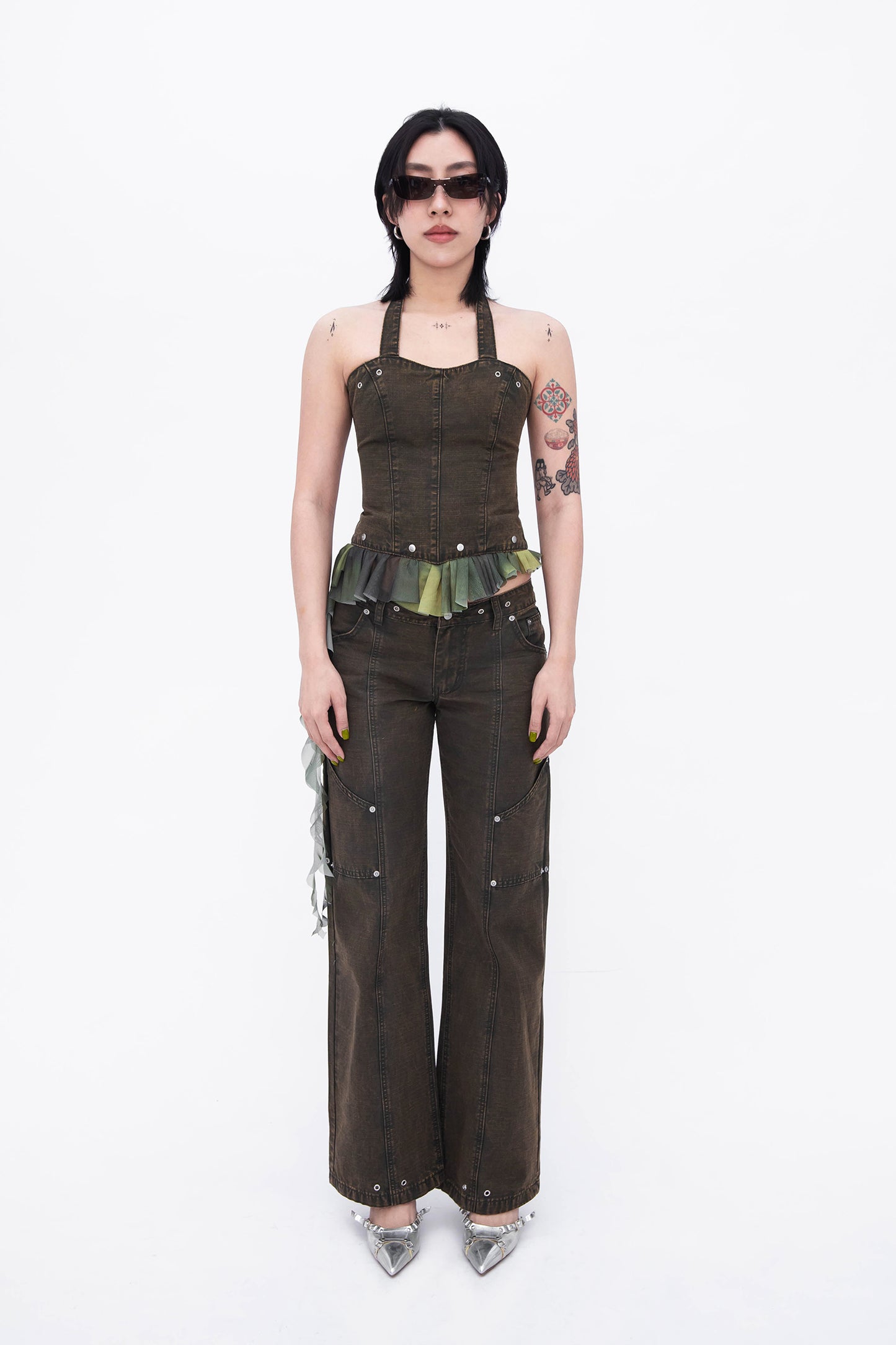 BRADDY RIVET PANTS (OLIVE)