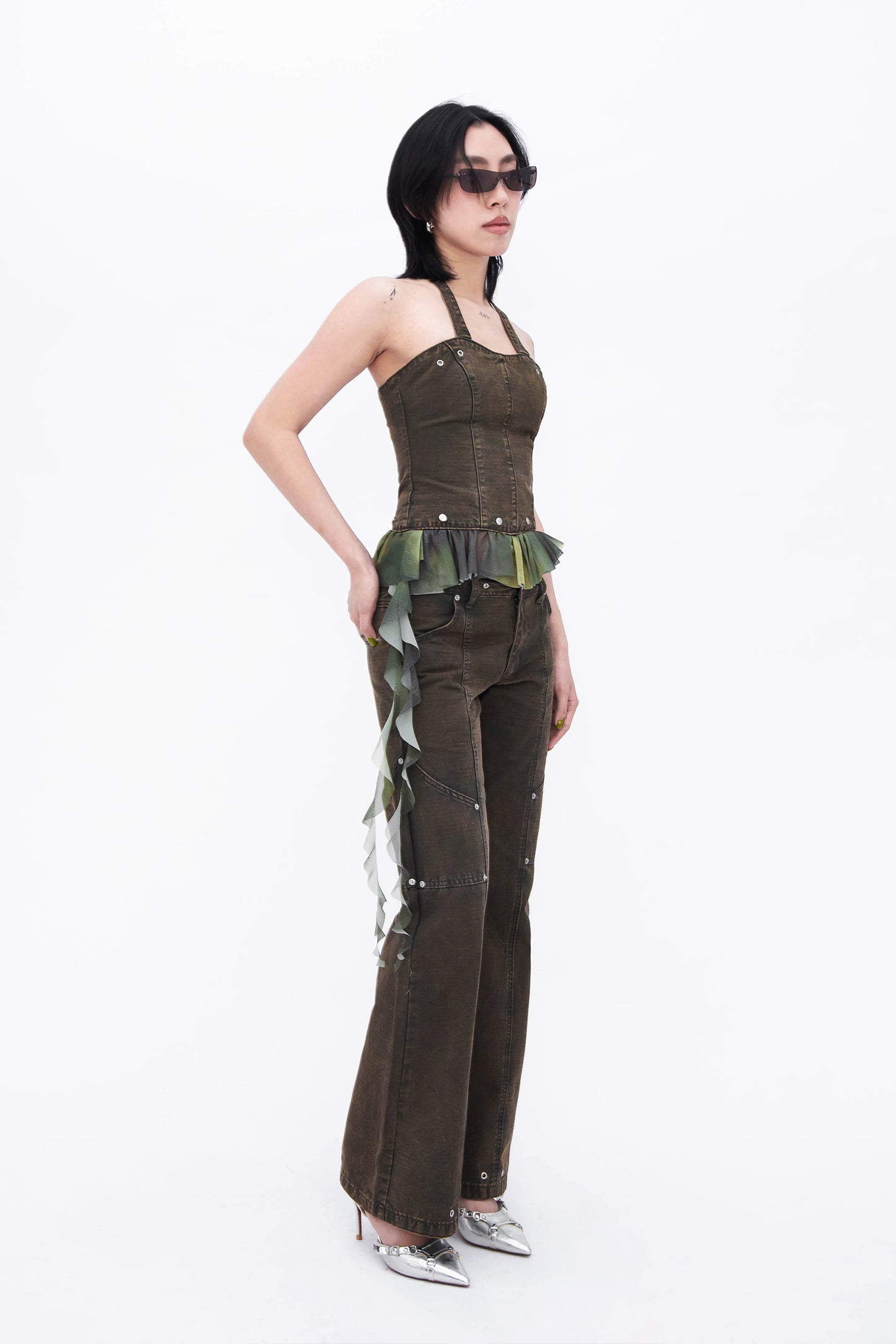 BRADDY RIVET PANTS (OLIVE)