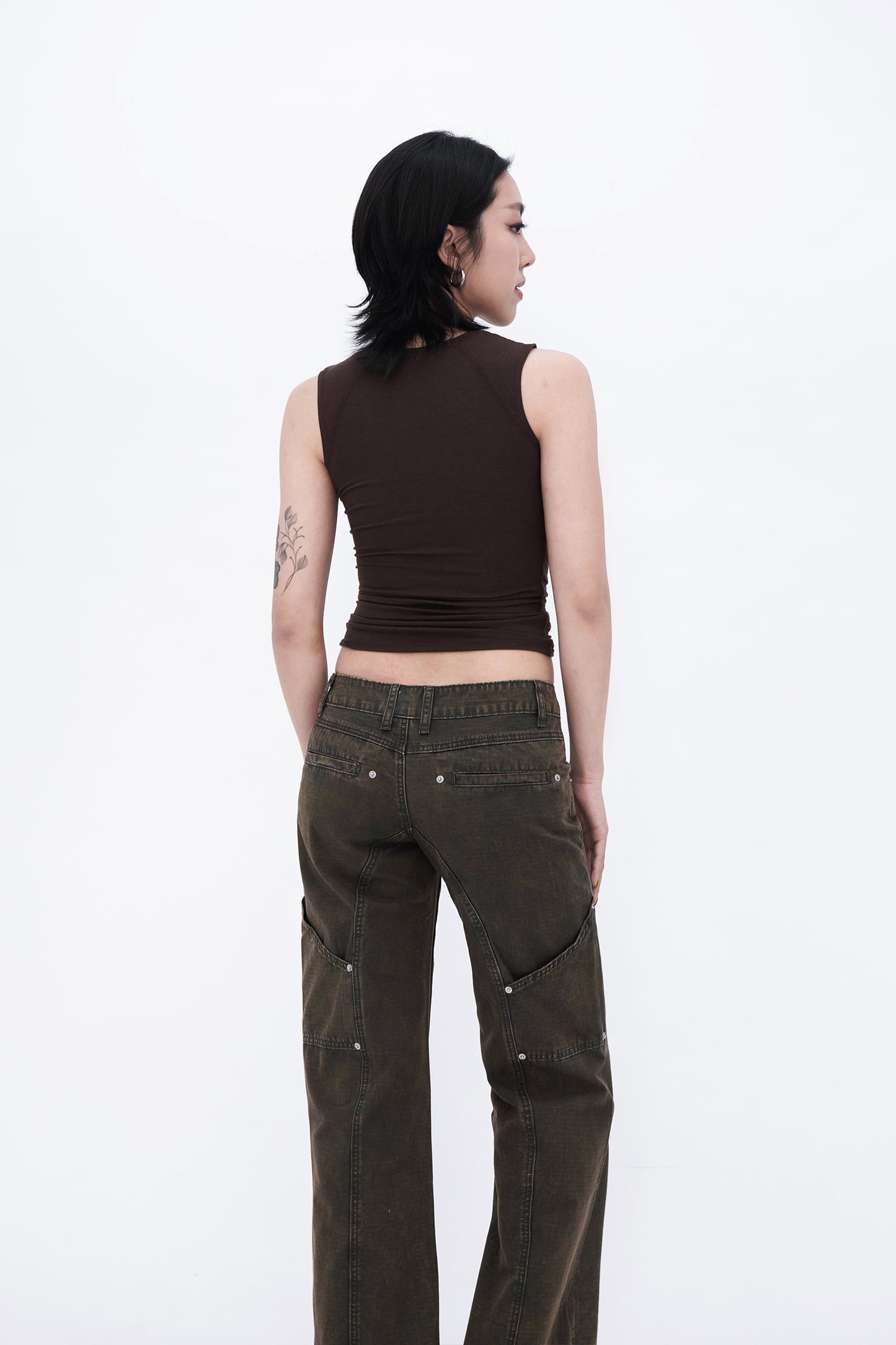 BRADDY RIVET PANTS (OLIVE)