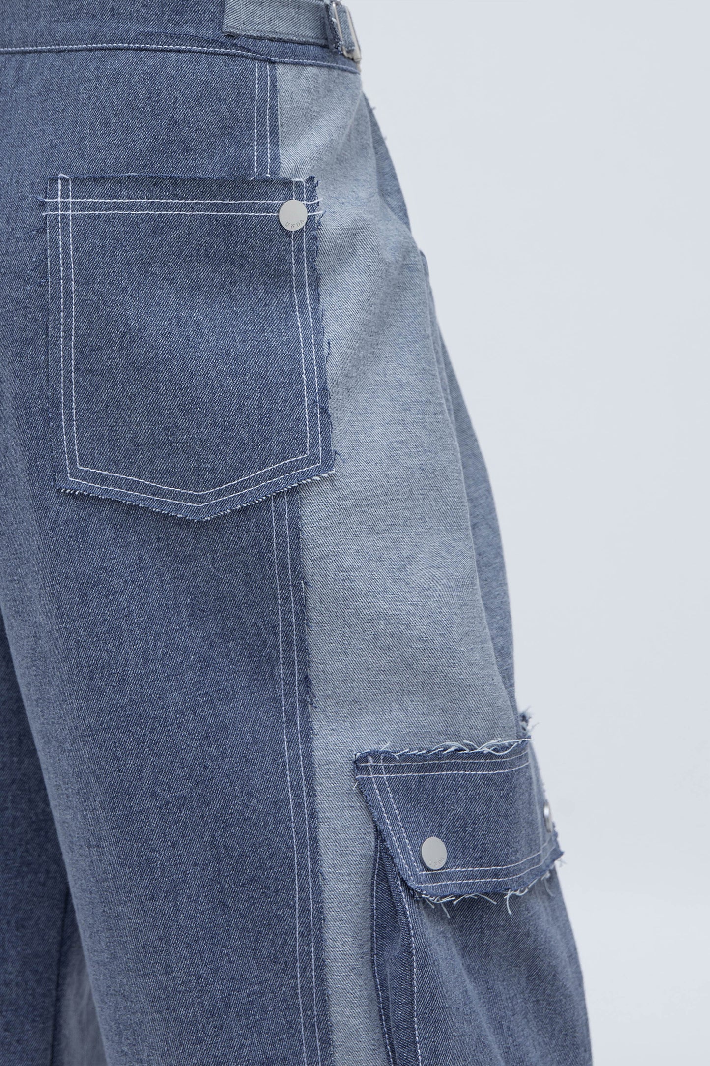 DENIM CARGO PANTS (BLUE)