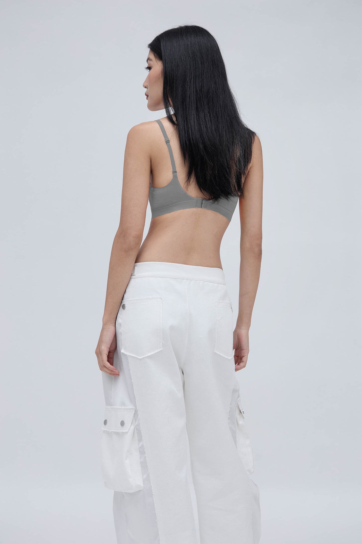 DENIM CARGO PANTS (WHITE)