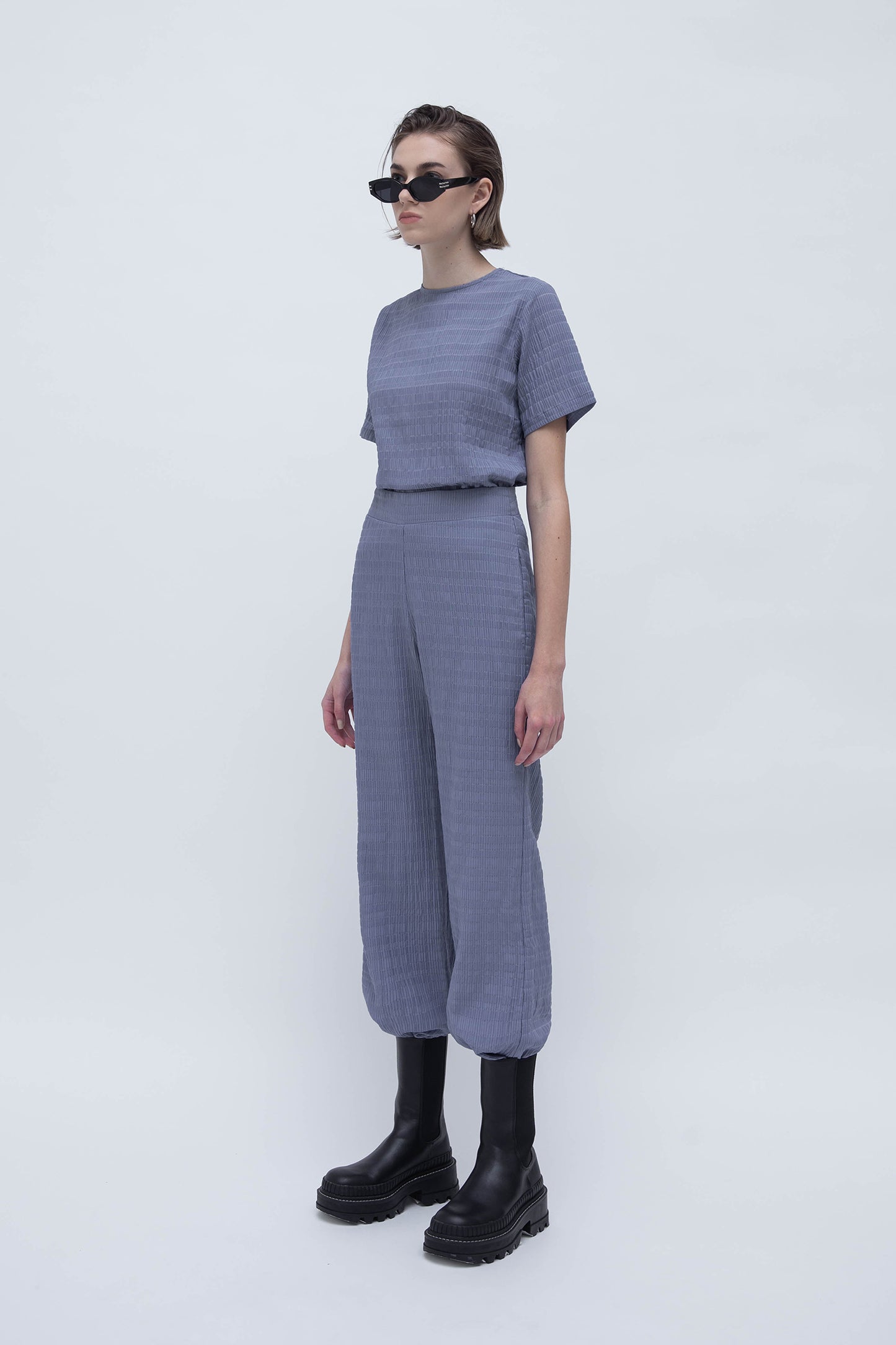 IRENE TEE CO-ORD (DUSTY BLUE)