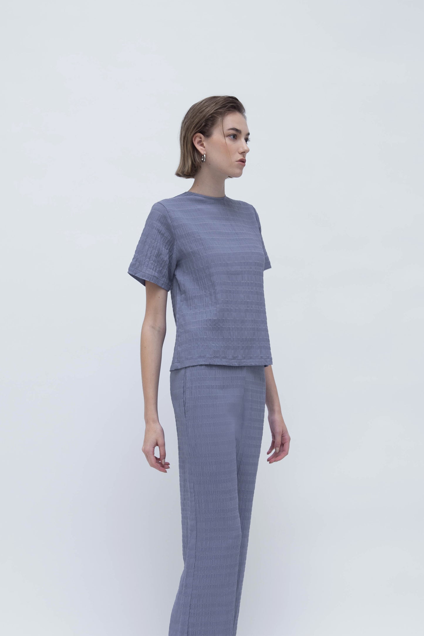 IRENE TEE CO-ORD (DUSTY BLUE)