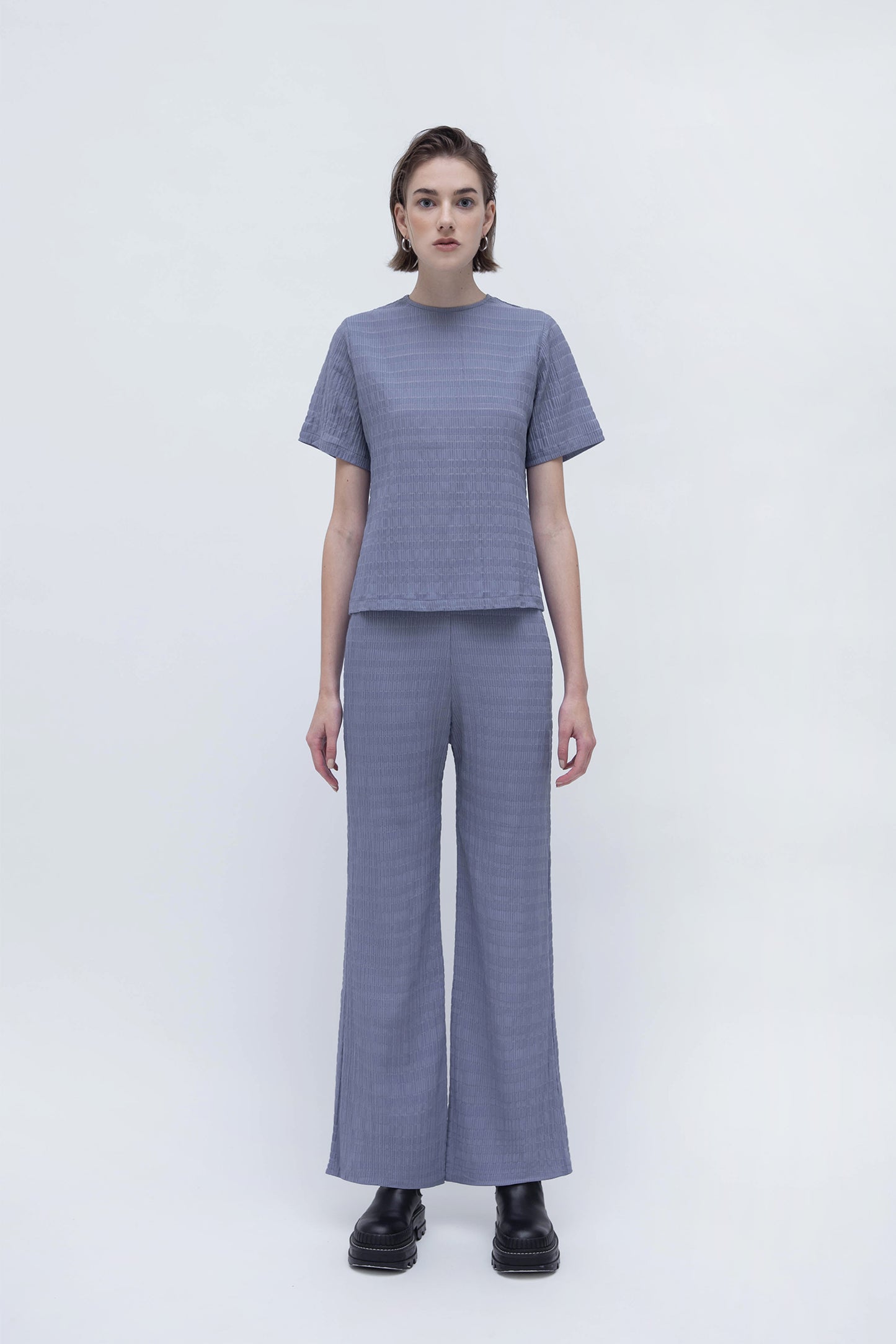 IRENE TEE CO-ORD (DUSTY BLUE)