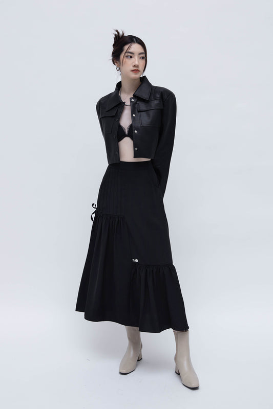 MAEVE MIDI SKIRT (BLACK)