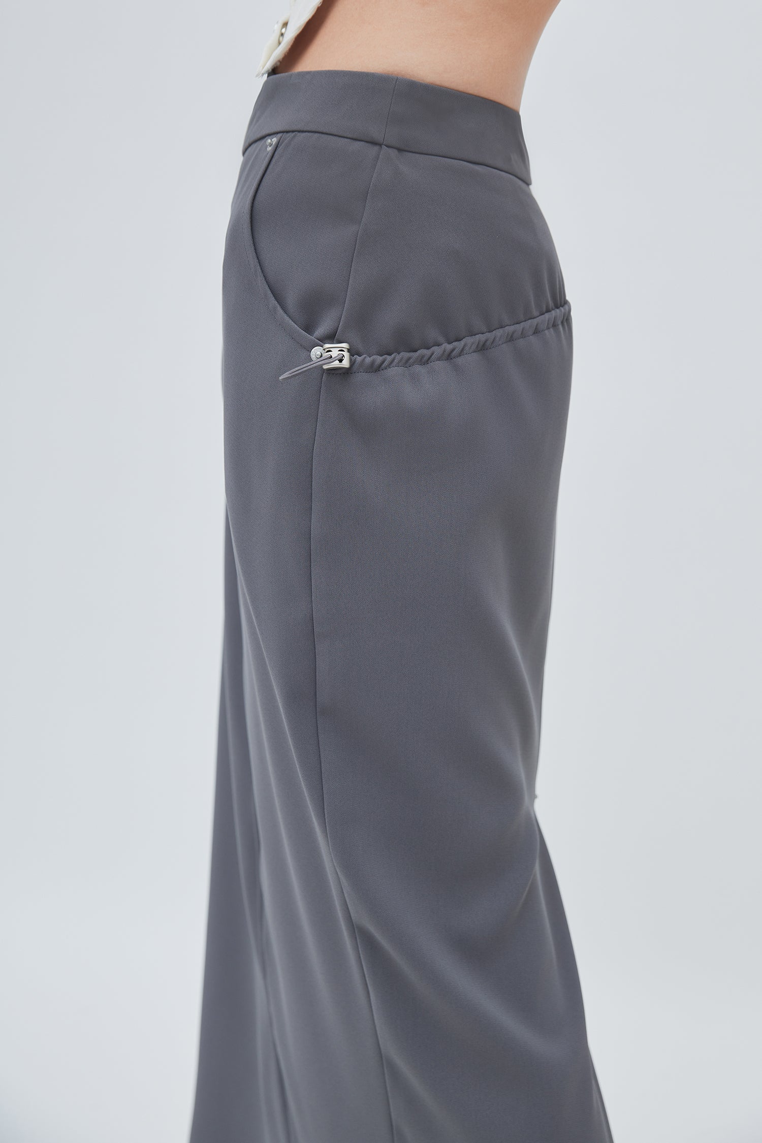 Elastic waist grey clearance skirt