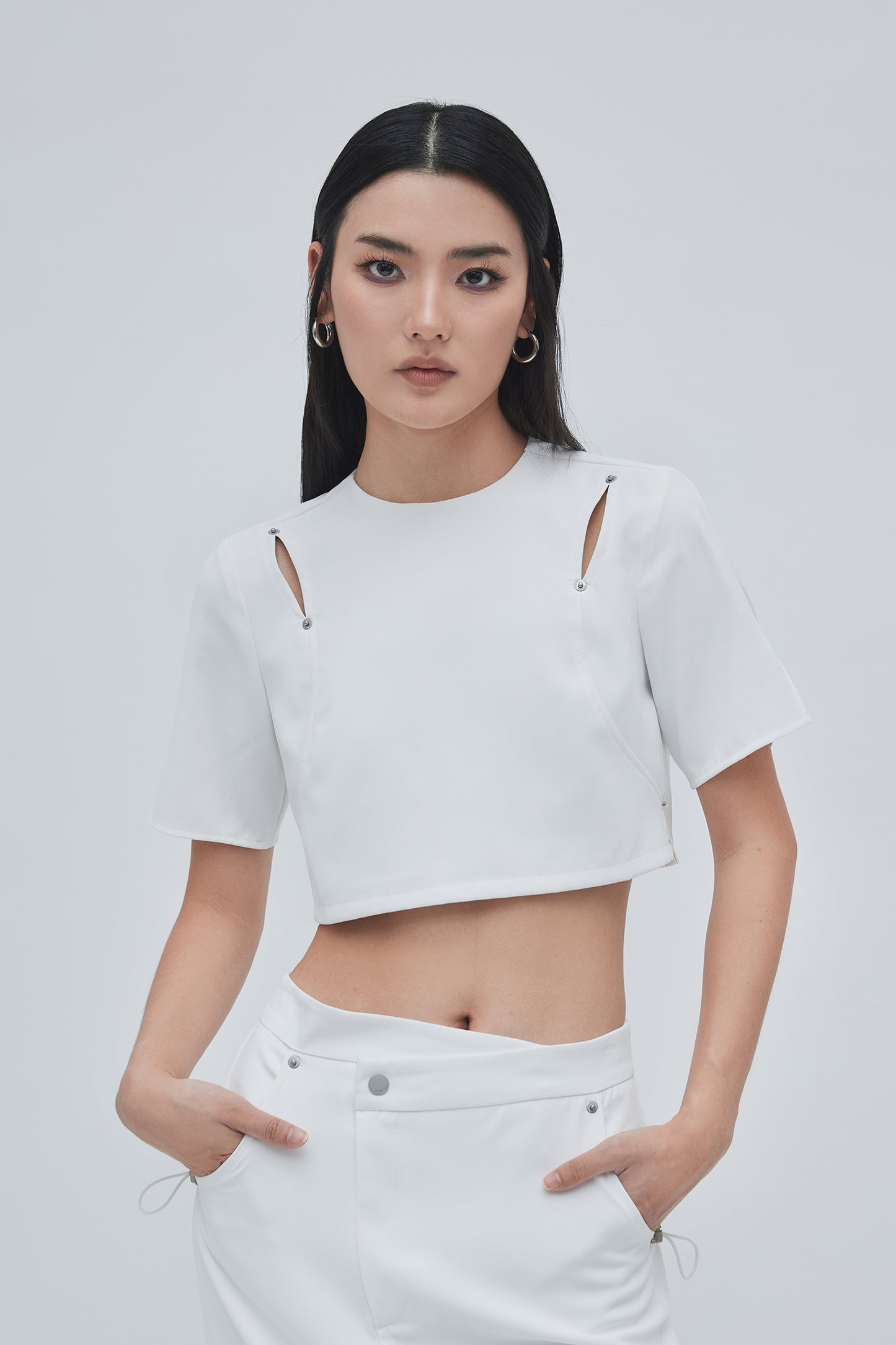 RIVET CROP TOP (WHITE)